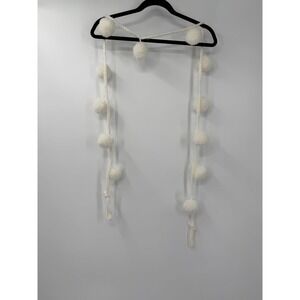 Handmade Cream Knit Pom Pom Garland Boho Nursery Mantle Decor Off White 12 Poms